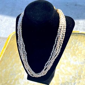 Seed pearl 6 strand vintage necklace